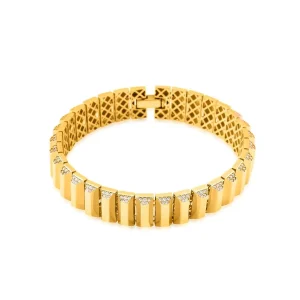 Regold Yanı Taşlı Piramit Bileklik 115MBL00033