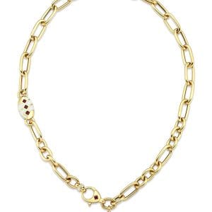 Cetaş Beyaz Mineli Kırmızı Taşlı Kolye X12372NAAY