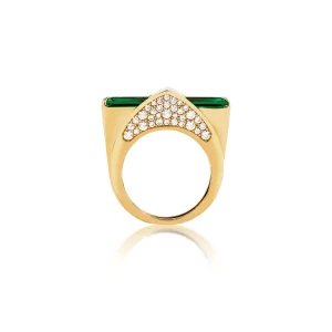 Regold Yeşil Baget Taşlı Çiftli Yüzük 115MR001527