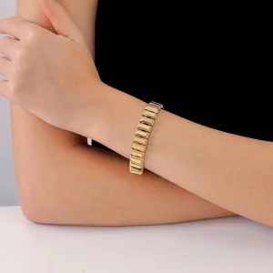 Regold Yanı Taşlı Piramit Bileklik 115MBL00033