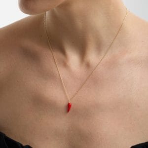 14 Ayar Altın Kırmızı Biber Kolye