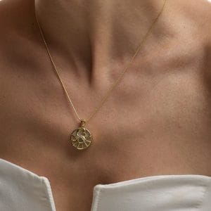 14 Ayar Altın Yengeç Burcu Kolye