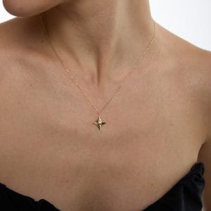 14 Ayar Altın Yıldız Kolye
