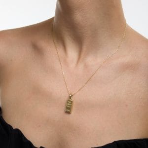 14 Ayar Altın Külçe Kolye