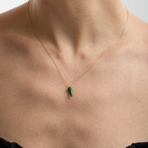 14 Ayar Altın Yeşil Biber Kolye