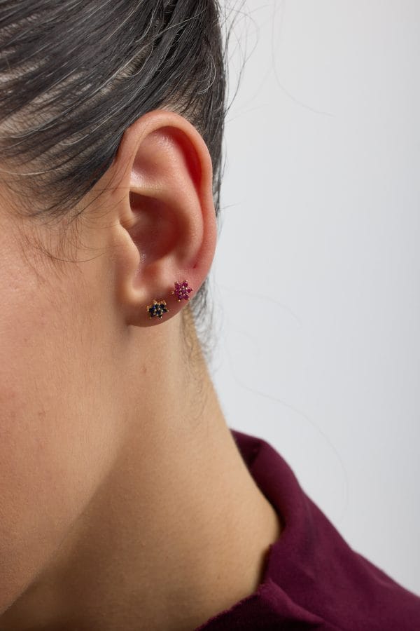 14 Ayar Altın Lacivert Tragus Piercing - Görsel 2