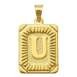 14 Ayar Altın Ü Harfi Kolye Ucu