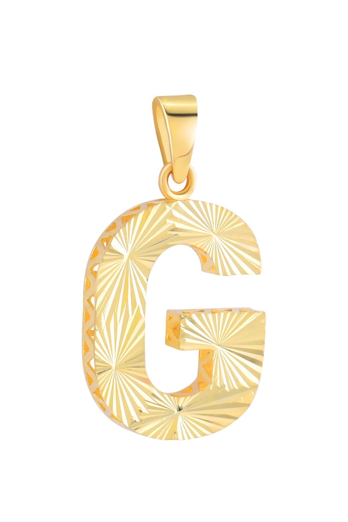 14 Ayar Altın G Harfi Kalemli Kolye Ucu