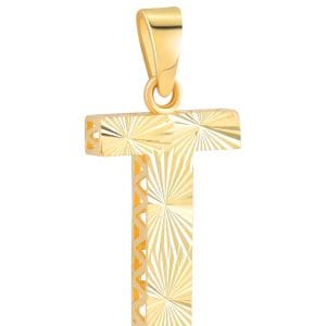 14 Ayar Altın T Harfi Kalemli Kolye Ucu