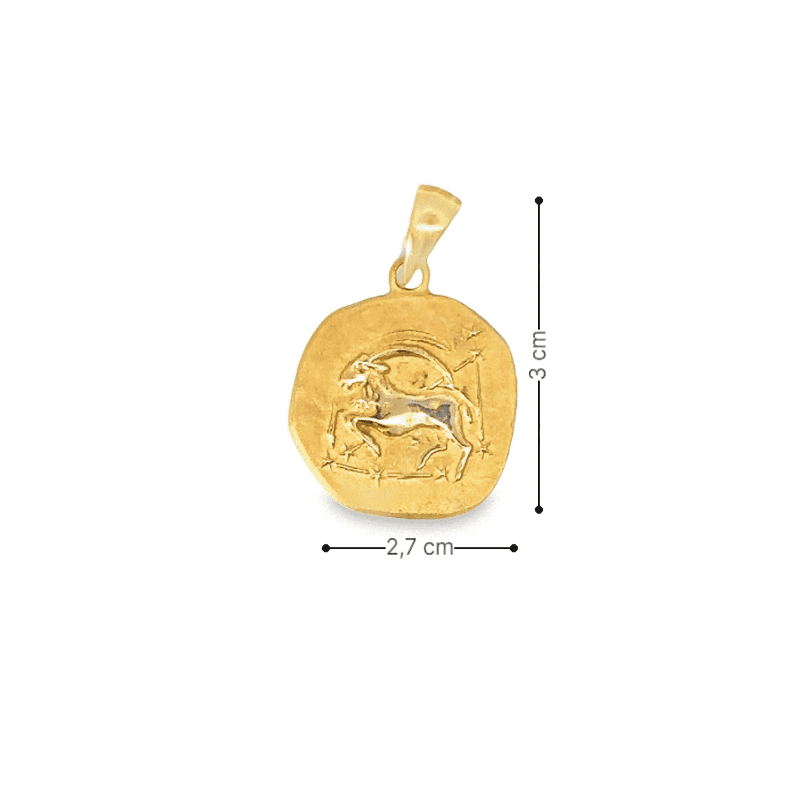 14 Ayar Altın Oğlak Burcu Kolye Ucu - Görsel 2