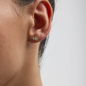 14 Ayar Altın 3 Taşlı Tragus Piercing